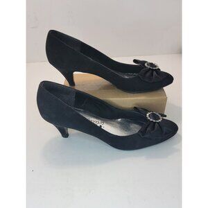 The PM Collection by 925 Black Dress Flats w/ Rhinestones Size 7 Women's shoes